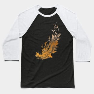 Golden feather with birds and music notes Baseball T-Shirt